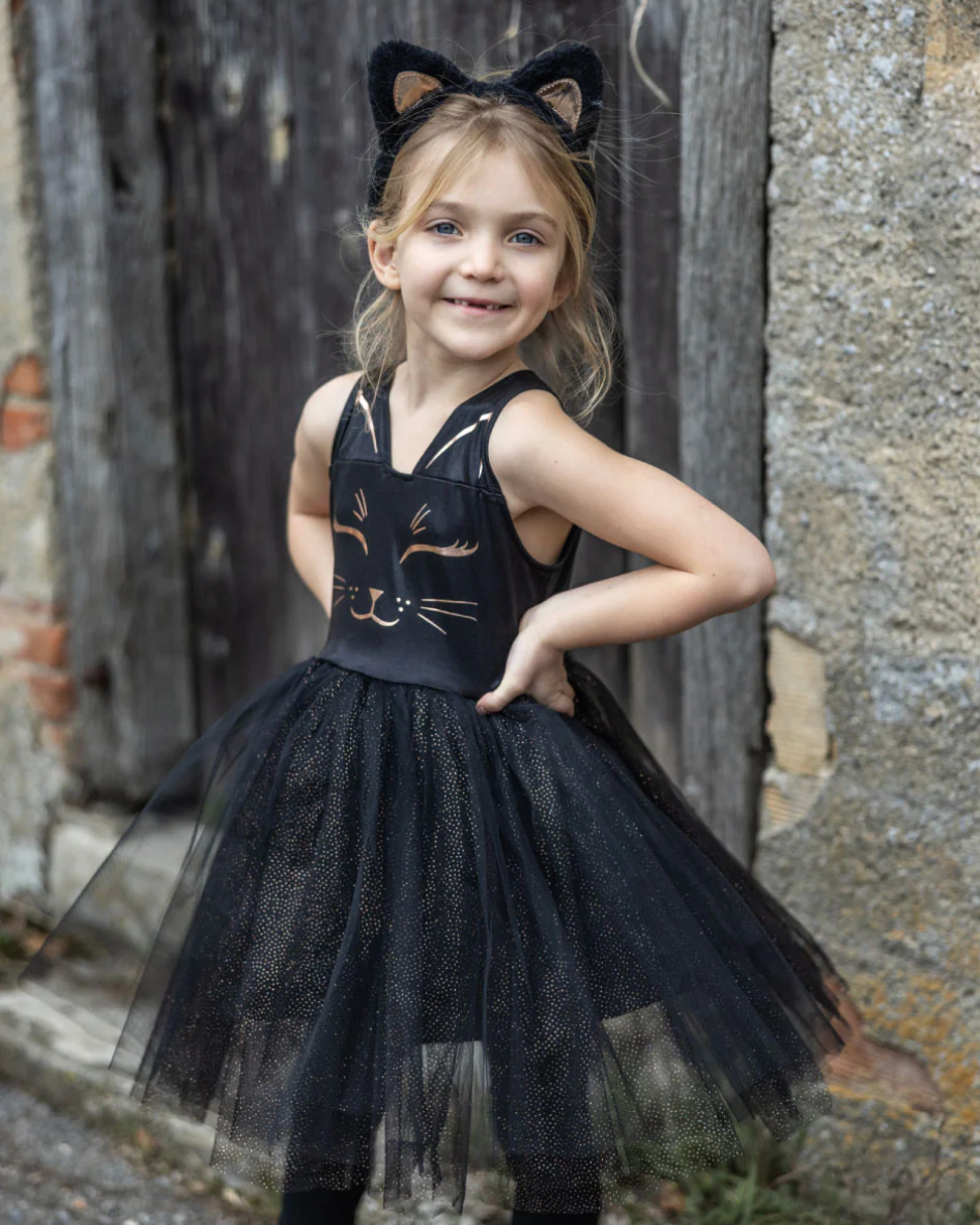 black tutu dress costume Cat and Headband Size 5/6 Halloween costume