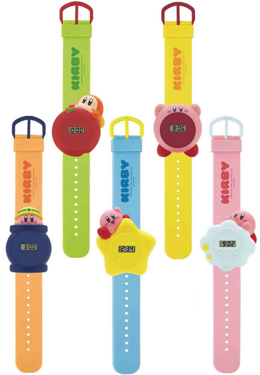 All the possible Kirby Digital Watches from the blind box series. Including Warp Star Kirby, Cloud Kirby, Waddle Dee (Apple) Kirby, Blowout Blast Kirby and Cannon Kirby!
