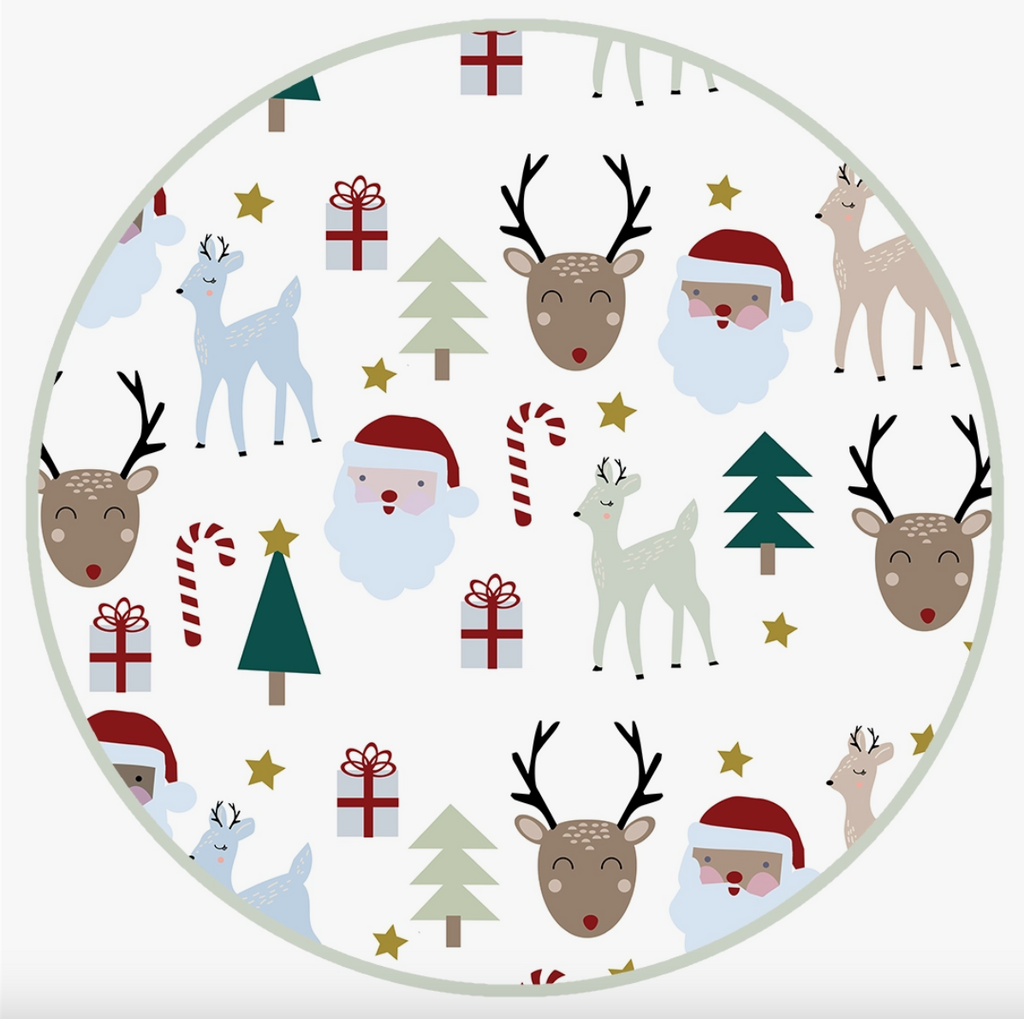 Close up of Santa & Friends pattern.
