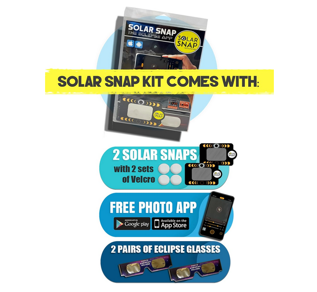 A breakdown of what comes with the Solar Snap Eclipse Kit. 