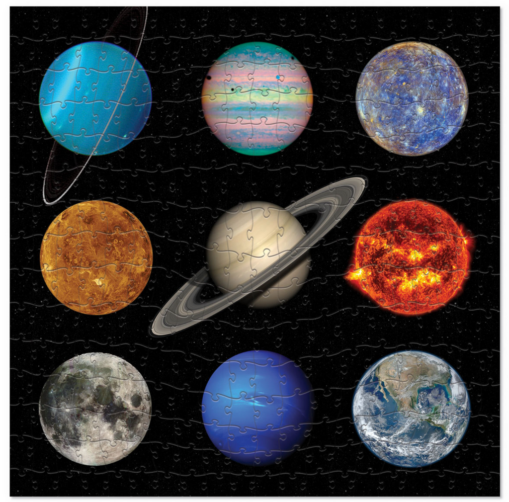 Completed 200 piece Solar System puzzle.