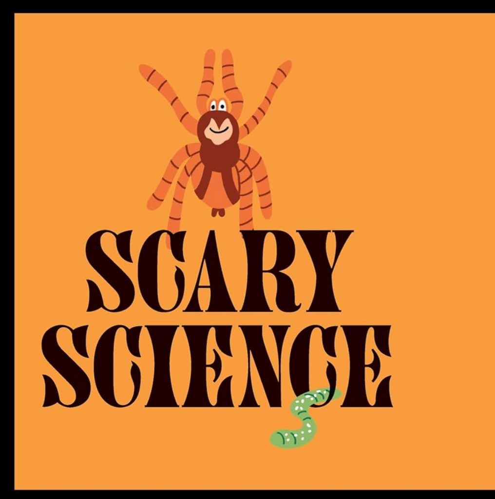Chapter title page for "Scary Science" with an illustration of a spider and snake. 