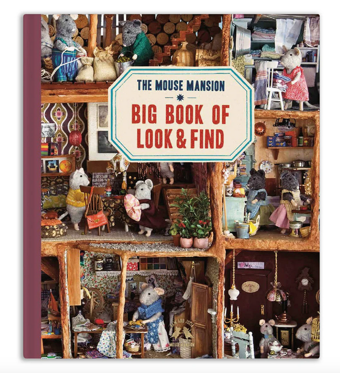 Cover of The Mouse Mansion Big Book of Look and Find with pictures of many rooms inside the mansion.