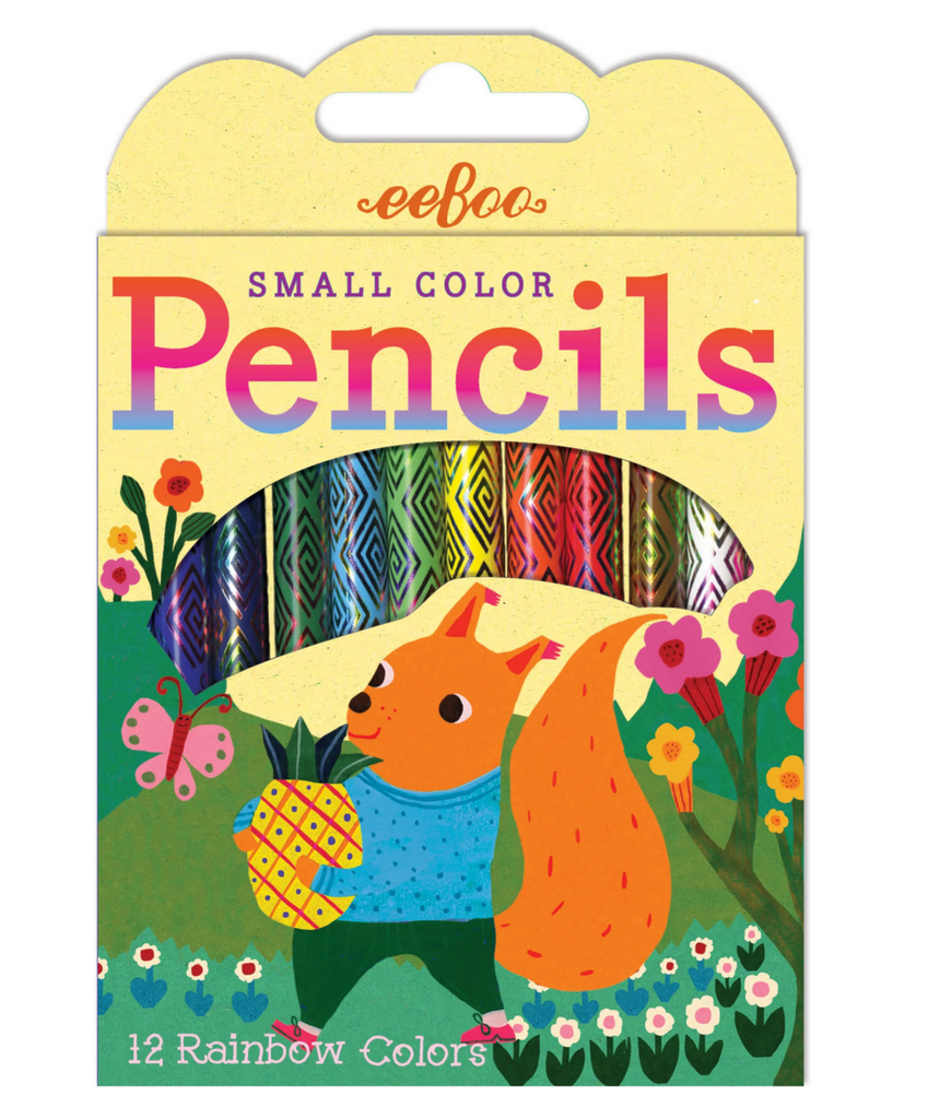 Box of 12 small color rainbow pencils.