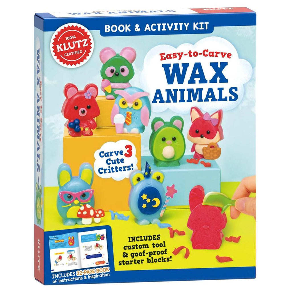 Box for the Easy to Carve Wax Animals with completed cute animals.