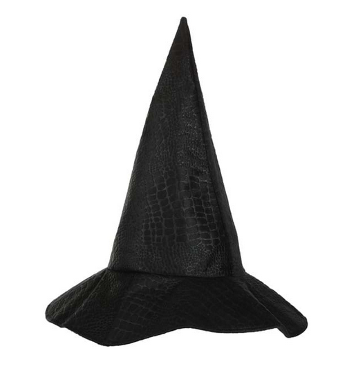 Elphaba Witch Hat is made with 100% black polyester sculpted velour fabric, stands 4 inches high, and the brim measures 5 inches wide