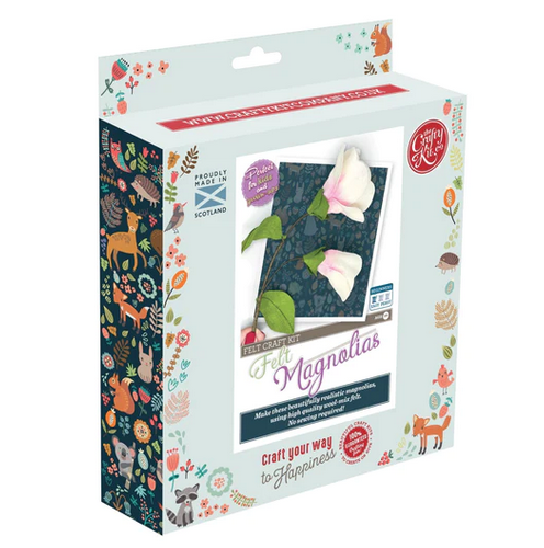 The Felt Magnolia Flower Craft Kit box. 