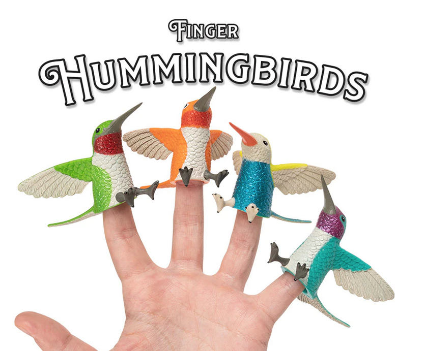 Assorted Hummingbird finger puppets. 