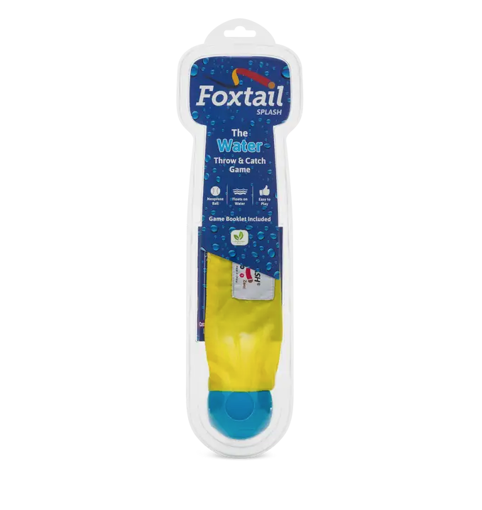 Foxtail splash has a water-friendly ball (it floats!) and a nylon tail. This foxtail was designed specifically for water play. 