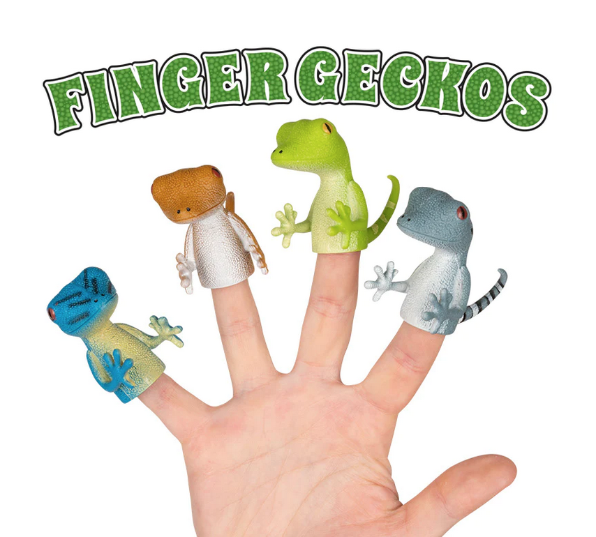 Finger gecko silicone finger puppets.