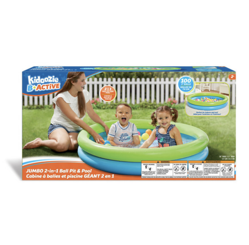 Jumbo 2 in 1 ball pit and pool. 100 3 inch balls included. Ages 2 and up.