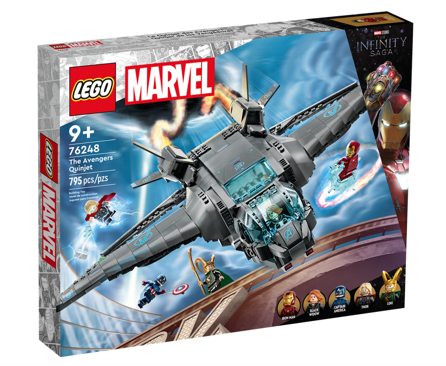 Lego infinity saga the avengers quinjet. Ages 9 and up. 795 pieces.