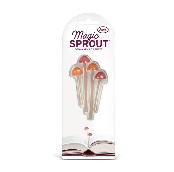 Magic Sprout is made of soft, flexible silicone and includes four bookmarks in two shades and lengths.
