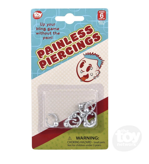 Package of fake piercing jewelry. 