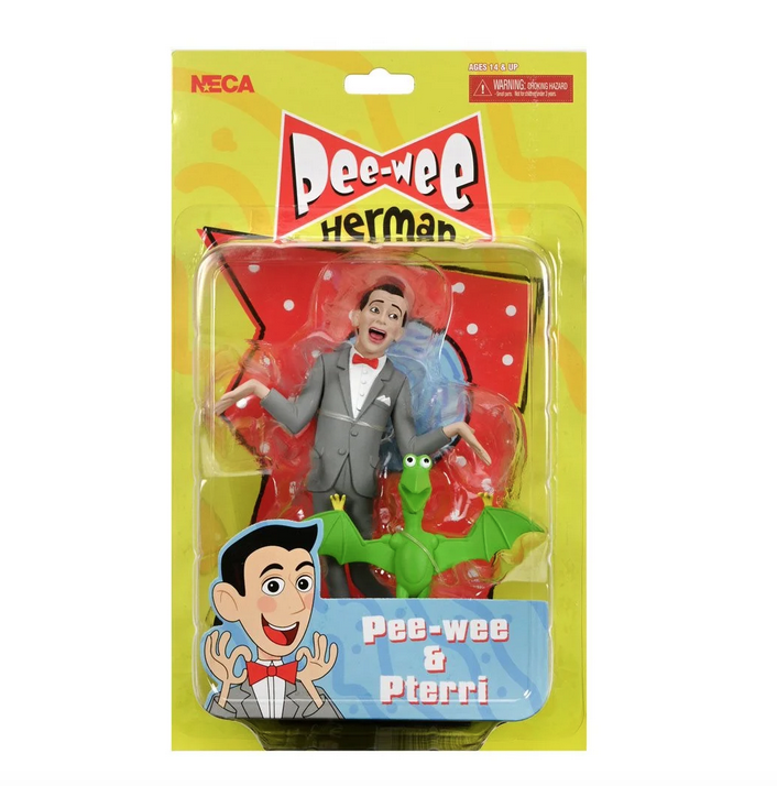 Pee-Wee Herman and Pterri action figures in the clear blistercard package. 