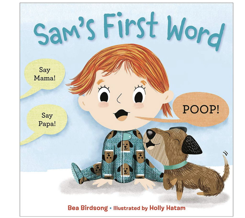 Cover of board book "Sam's First Word" by Bea Birdsong and Holly Hatam.