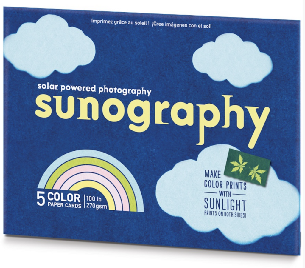Sunography cards in a blue cardboard envelope. 