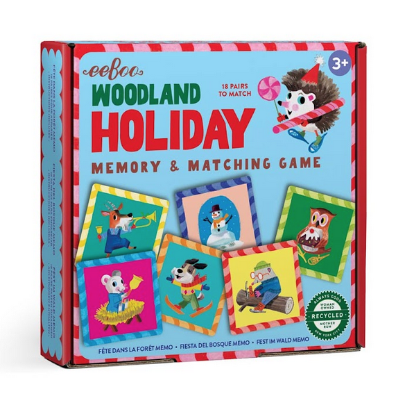 Woodland Holiday Memory and Matching game box. 