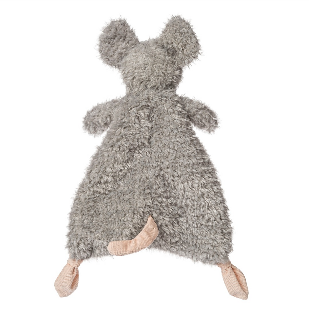 Back view of the Again Friends Mouse Lovey made of recycled plastic into soft cuddly plush. 