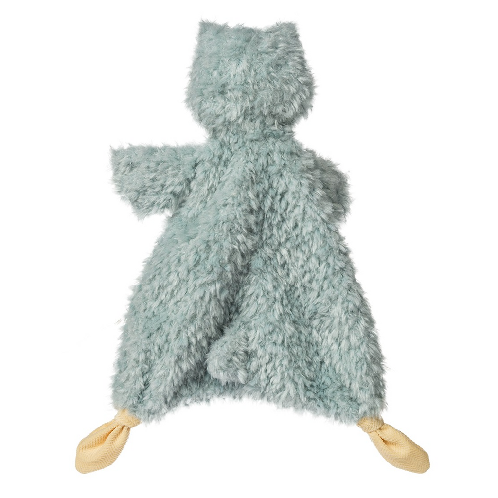 Back view of the Again Friends Owl Lovey made from recycled plastic into soft plush. 
