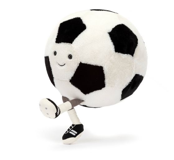 Amuseable Soccer Ball plush standing. 