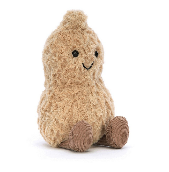 Jellycat plush peanut sitting up with the cutest smile on it's face. 