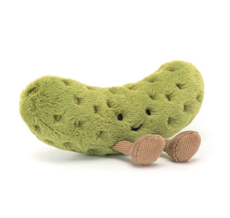 Jellycat plush Pickle with courduroy feet. 