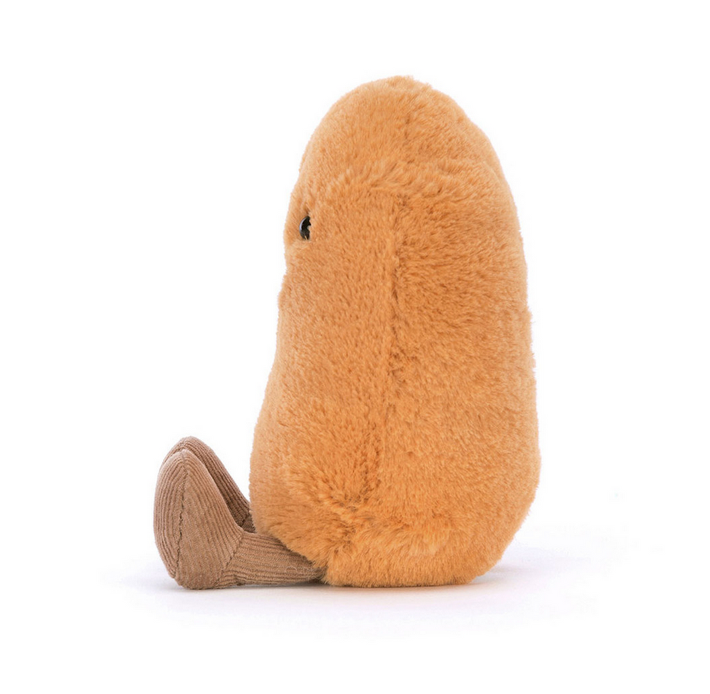 Side view of the Jellycat Amuseables plush bean. 