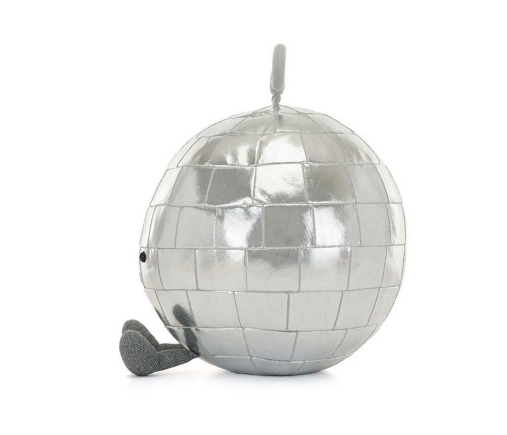 Side view of the Jellycat Amuseables Disco Ball. 