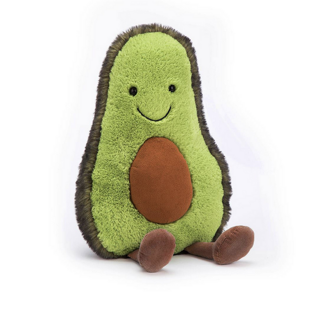 The Huge Amuseables Avocado stuffed animal from Jellycat. 