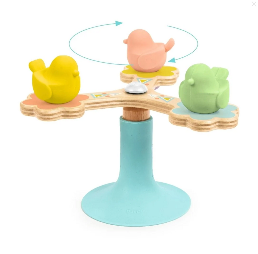 Image of Babyspini spinning baby toy on motion on a white background.