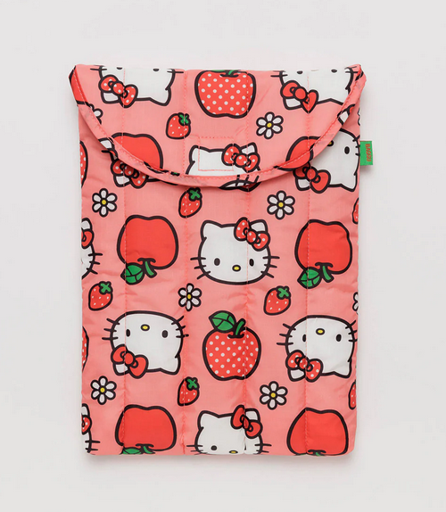 Hello Kitty Apple print puffy laptop sleeve by Baggu