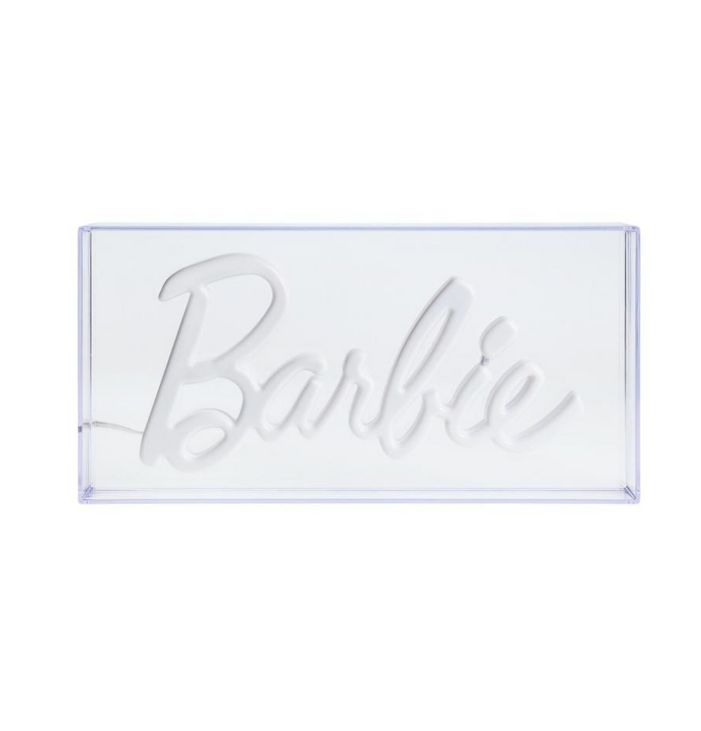 Barbie LED Neon Light in off position- box light is clear and led Barbie light is white.