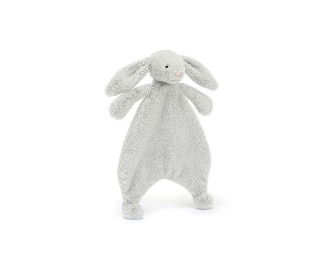 Plush grey bunny with no stuffing in it's body. 