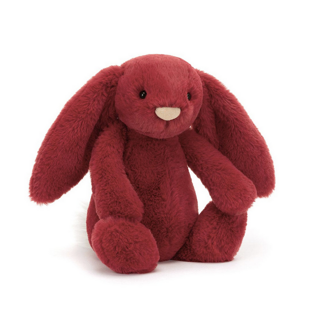 Plush scarlet red bunny.