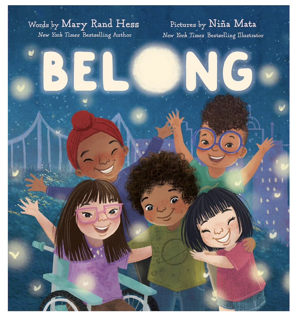 Illustrated cover of "Belong" the hardcover picture book that tells a story about kids learning to be themselves. 