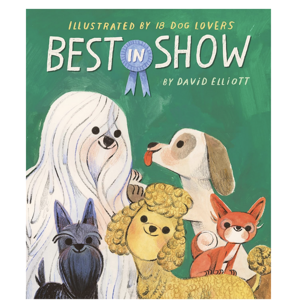 Illustrated cover with several different show dogs for "Best In Show"