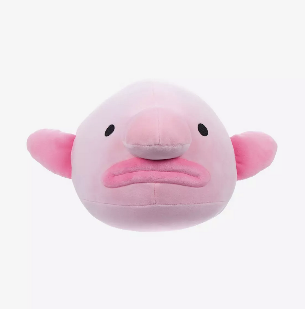 Front  view of the Blob Fish Mochi plush. 