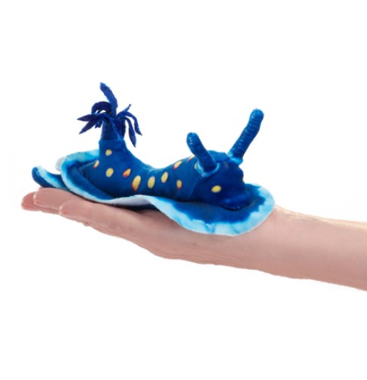 Mini Blue Nudibranch finger puppet. 