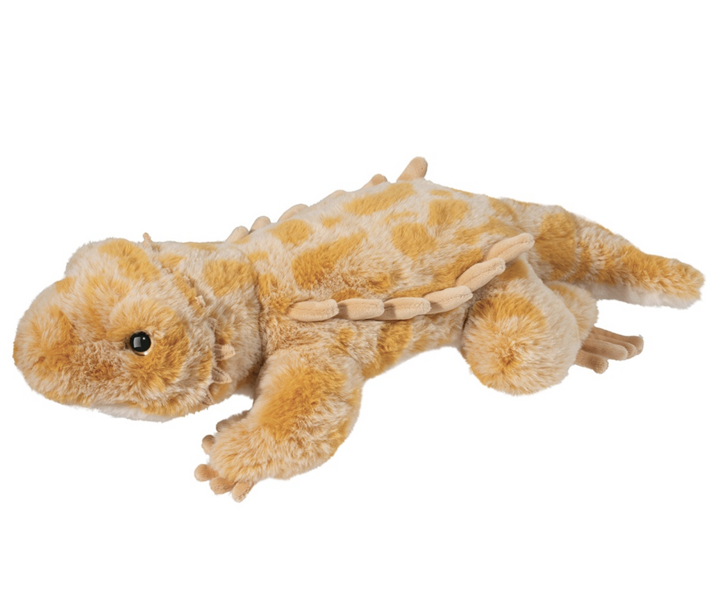 Boogie the Bearded Dragon plush with gold and cream fur. 