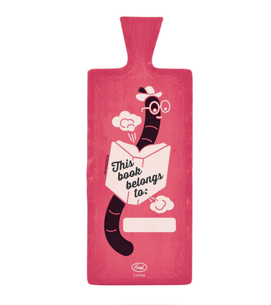 Pink bookmark that is the classic fart gag and a functional bookmark 