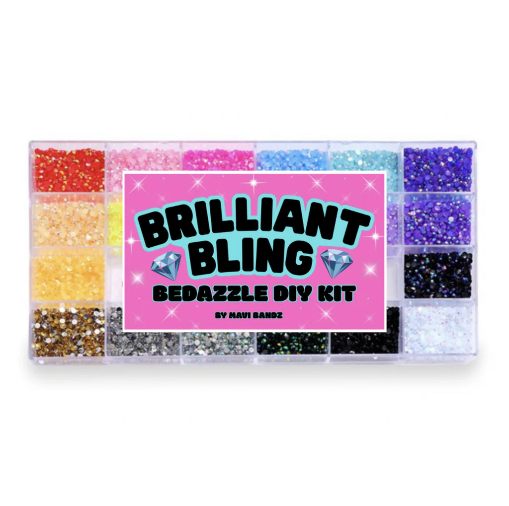Brilliant Bling Bedazzle Kit, a clear organizer full of 20,000 colorful rhinestones and tools that make blinging out your gear easy.
