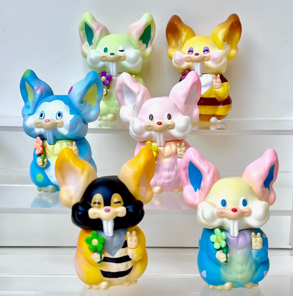 All six of the Bunny Bloom figures that are possible to collect from this series. 