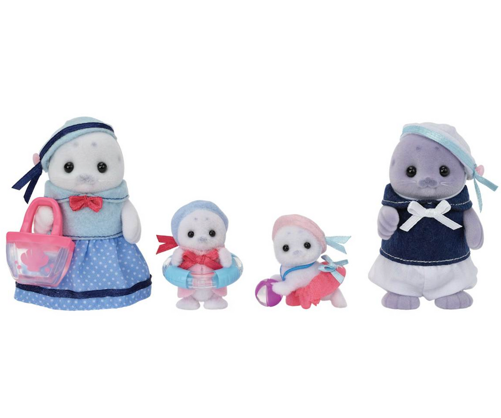 Seal Family Calico Critters dressed in their cute marine themed clothing. 