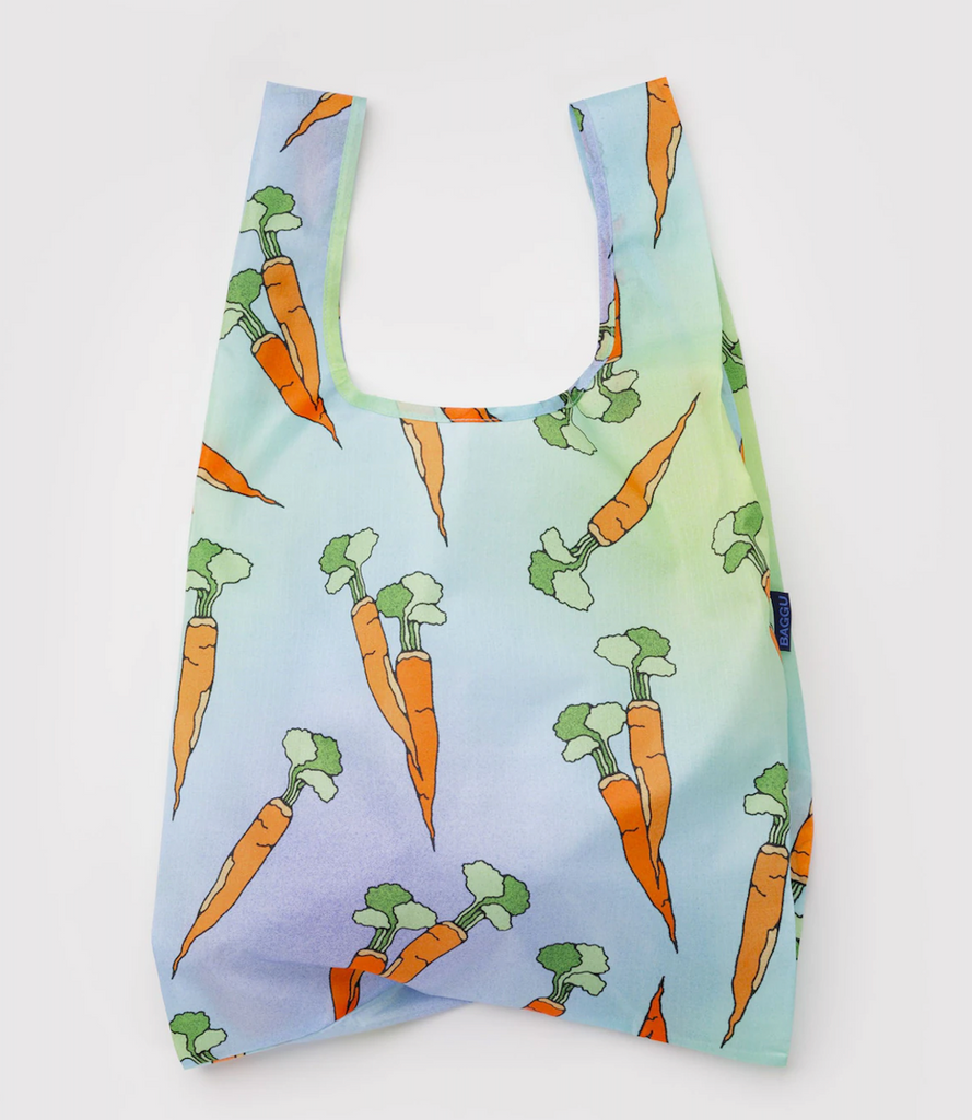 Reusable Baggu standard bag with carrots print. 