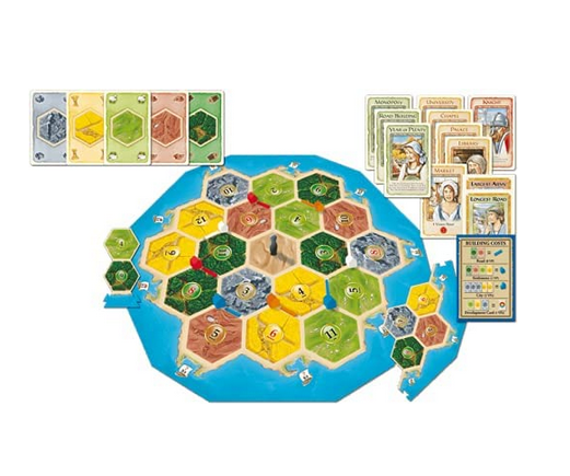 Catan Family Edition game set up for play. 