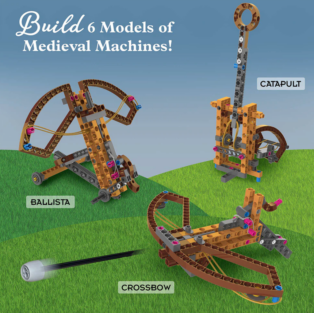 Images of the Ballista, Crossbow and Catapult models that can be built using this kit. 