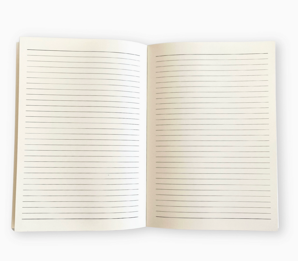 Interior view of lined pages from the Cicadas of the Eastern US Softcover journal. 