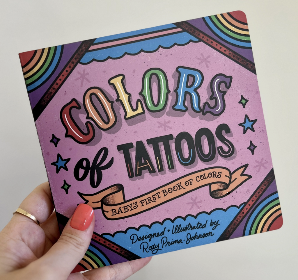 Illustrated cover of the Colors of Tattoos book. 