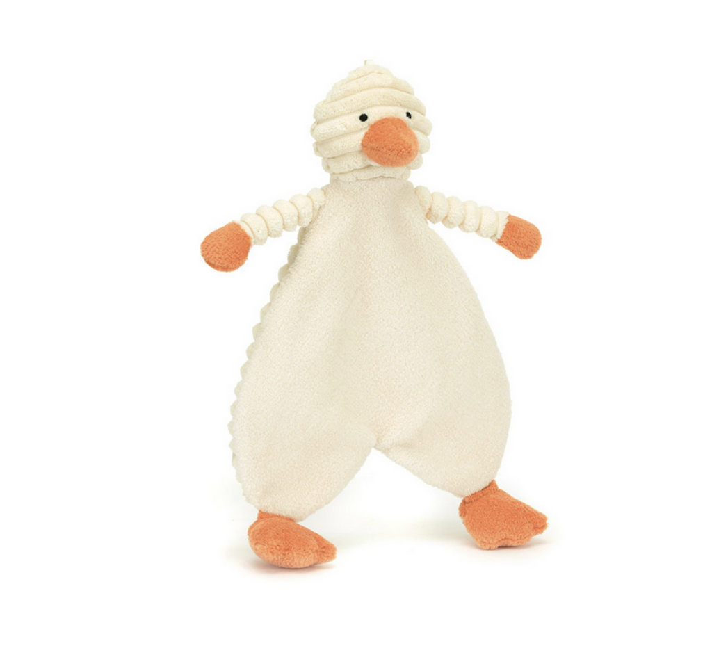 Pale yellow duckling plush with no stuffing in it's body. 